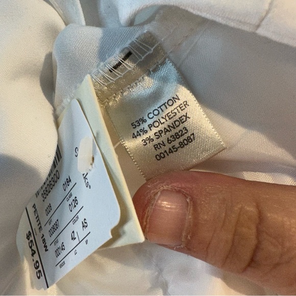 CJ BANKS Women’s Size 18W PETITE Pants Dressy White Stretch High Rise NWT - Picture 13 of 14